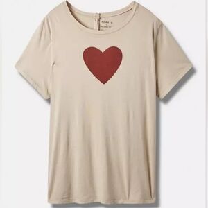 Torrid Heritage Knit Beige Top Red Heart